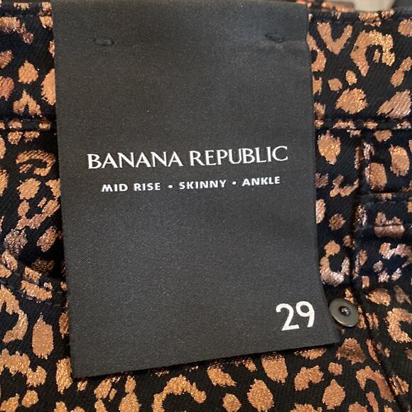 NWT Banana Republic Mid-Rise Skinny Stretch Leopard Ankle Pant / Jean - Picture 13 of 14